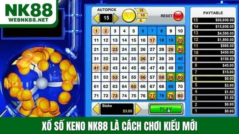 Xổ số keno NK88 là cách chơi kiểu mới